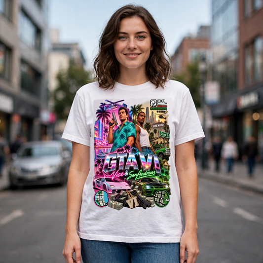 GTA VI Vice City Edition 14 Graphic T-Shirt – XGuidance