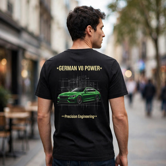German V8 Power Car Enthusiast Graphic T-Shirt – XGuidance