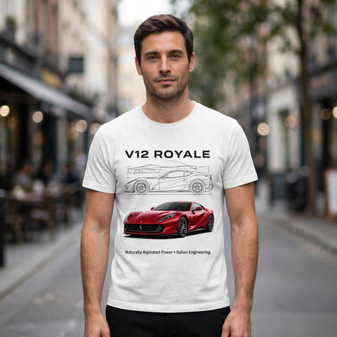 V12 Royale Car Enthusiast Graphic T-Shirt – XGuidance