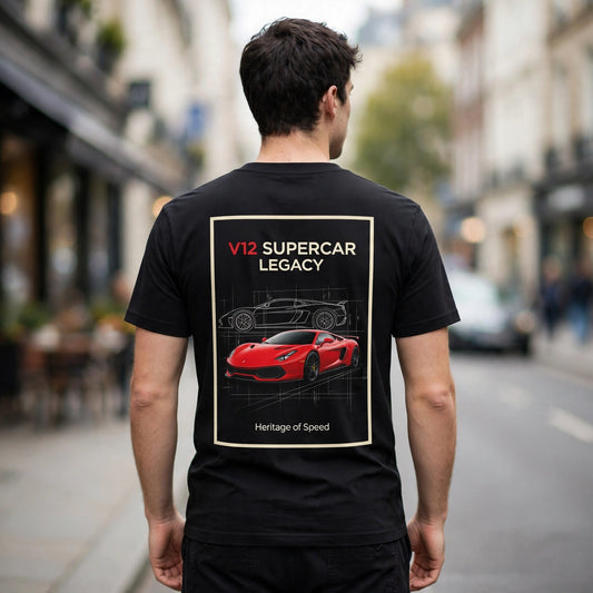 V12 Supercar Legacy Car Enthusiast Graphic T-Shirt – XGuidance