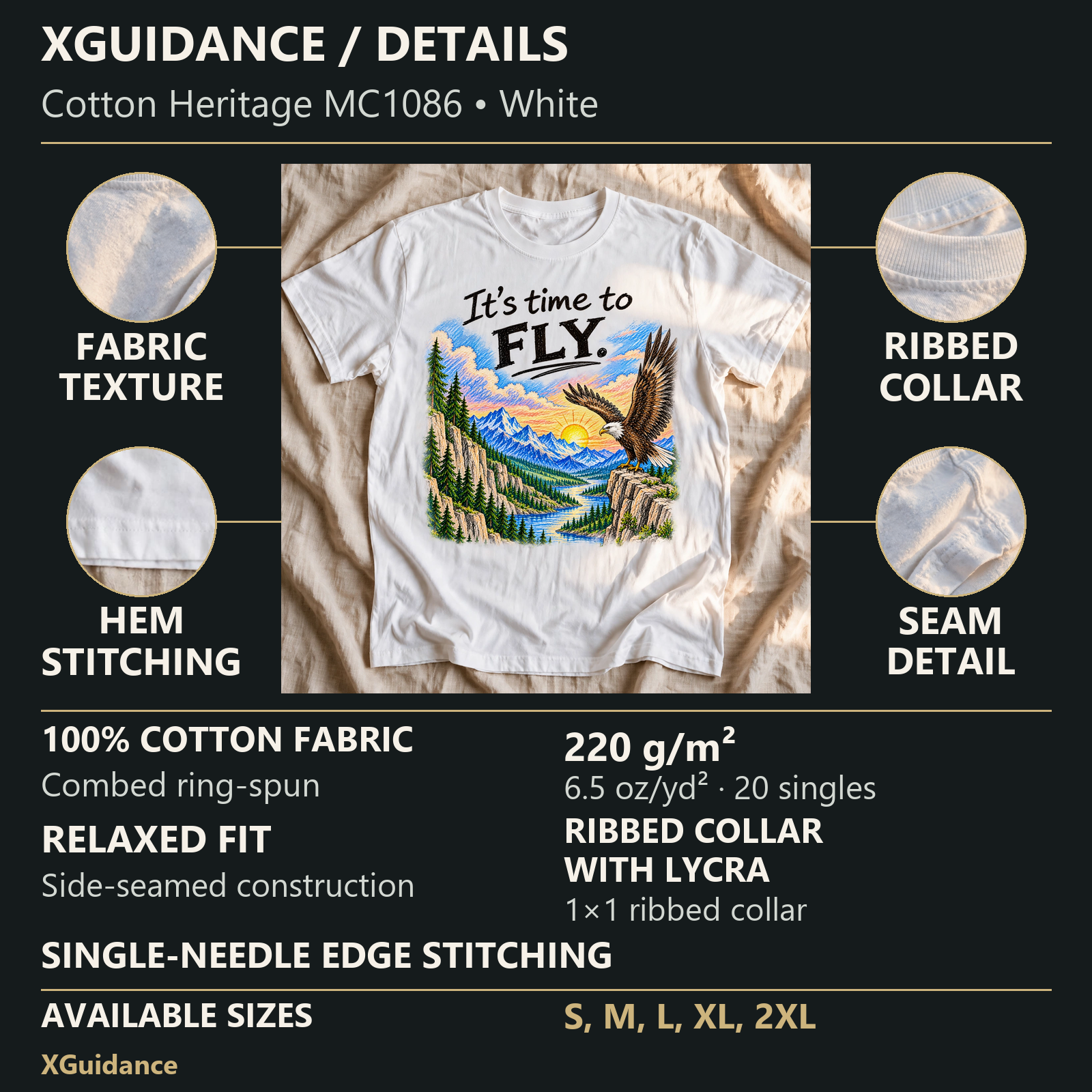 It's Time to Fly Motivational Quote T-Shirt – XGuidance – product details and sizing
