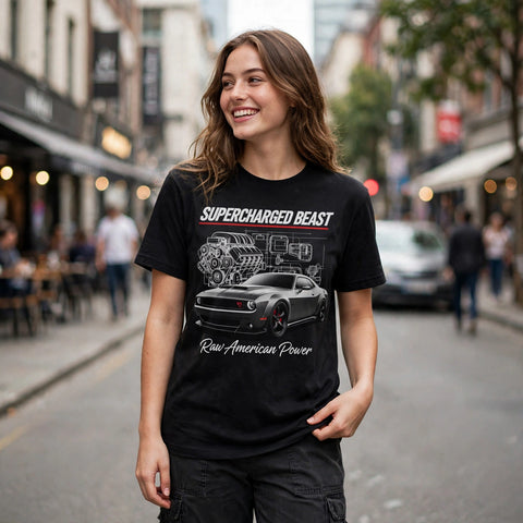 Supercharged Beast Car Enthusiast Graphic T-Shirt – XGuidance – photo 2