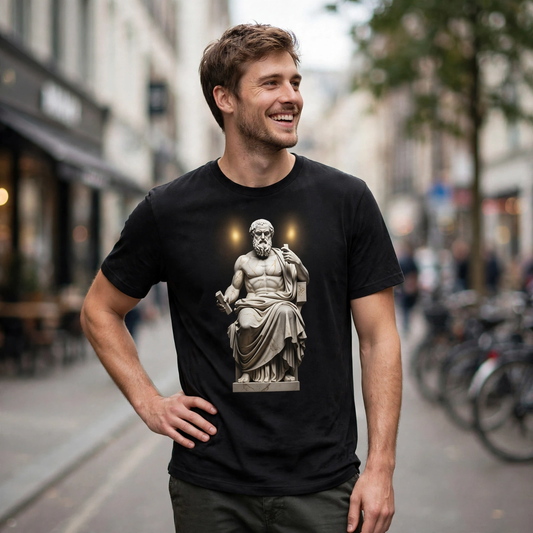 Seated Philosopher Statue Greek Mythology Graphic T-Shirt – XGuidance – photo 2
