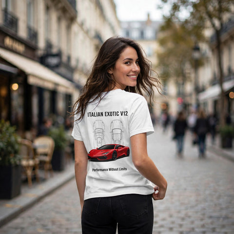 Italian Exotic V12 Car Enthusiast Graphic T-Shirt – XGuidance – photo 2