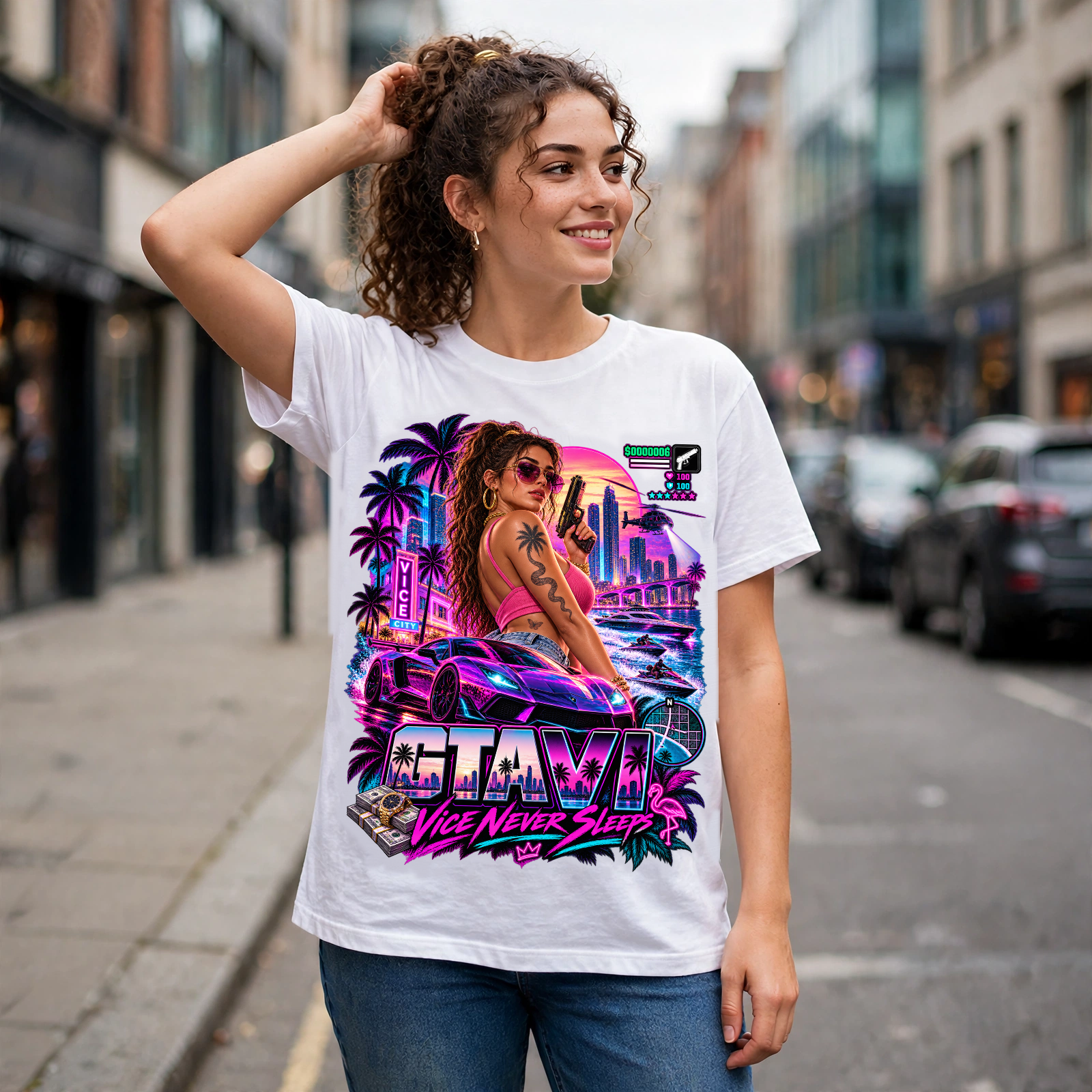 GTA VI Vice City Edition 02 Graphic T-Shirt – XGuidance – photo 2