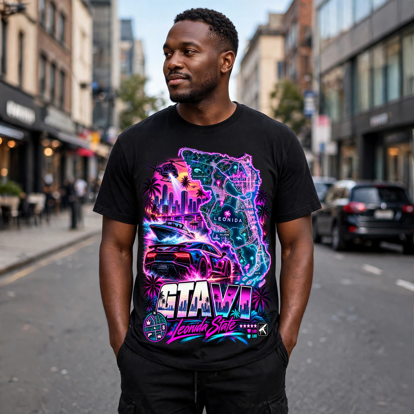 GTA VI Vice City Edition 03 Graphic T-Shirt – XGuidance – photo 2