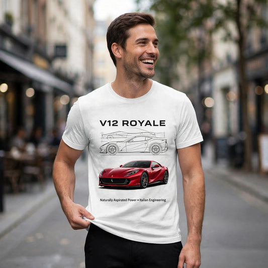 V12 Royale Car Enthusiast Graphic T-Shirt – XGuidance – photo 2
