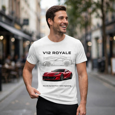 V12 Royale Car Enthusiast Graphic T-Shirt – XGuidance – photo 2
