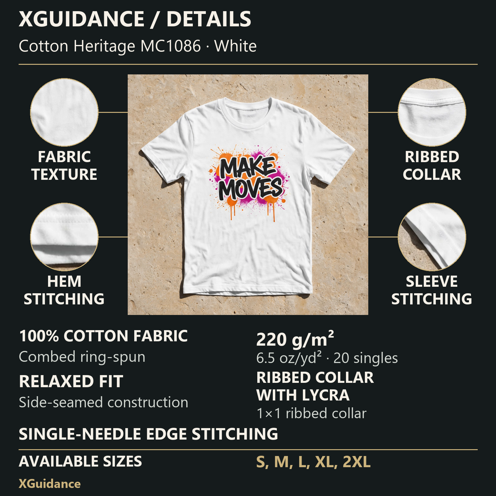 Make Moves Hustle & Royalty Graphic T-Shirt – XGuidance – product details and sizing