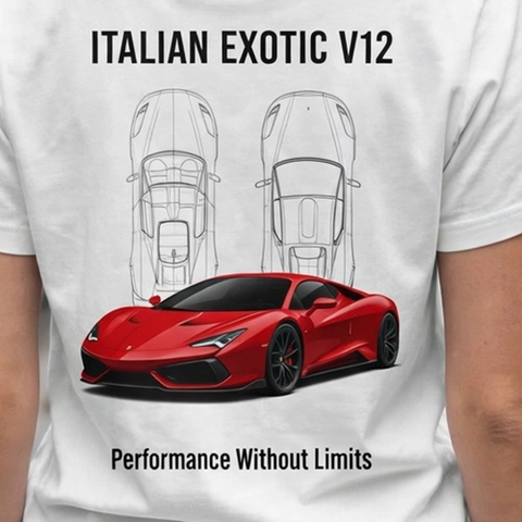 Italian Exotic V12 Car Enthusiast Graphic T-Shirt – XGuidance – photo 3
