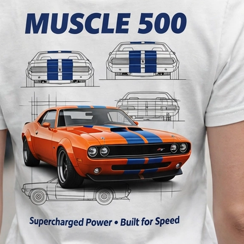 Muscle 500 Car Enthusiast Graphic T-Shirt – XGuidance – photo 3