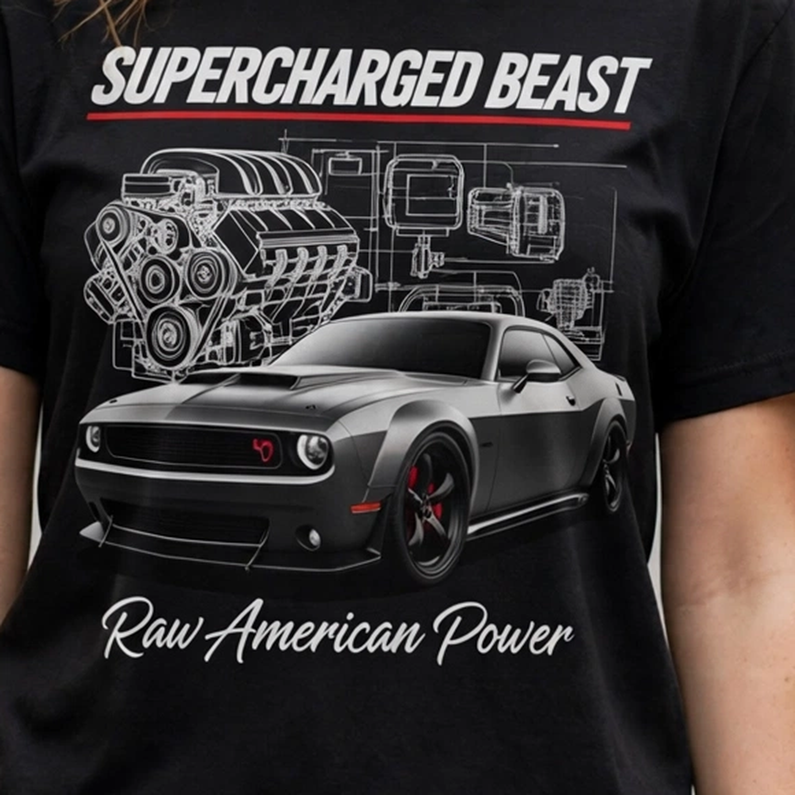 Supercharged Beast Car Enthusiast Graphic T-Shirt – XGuidance – photo 3