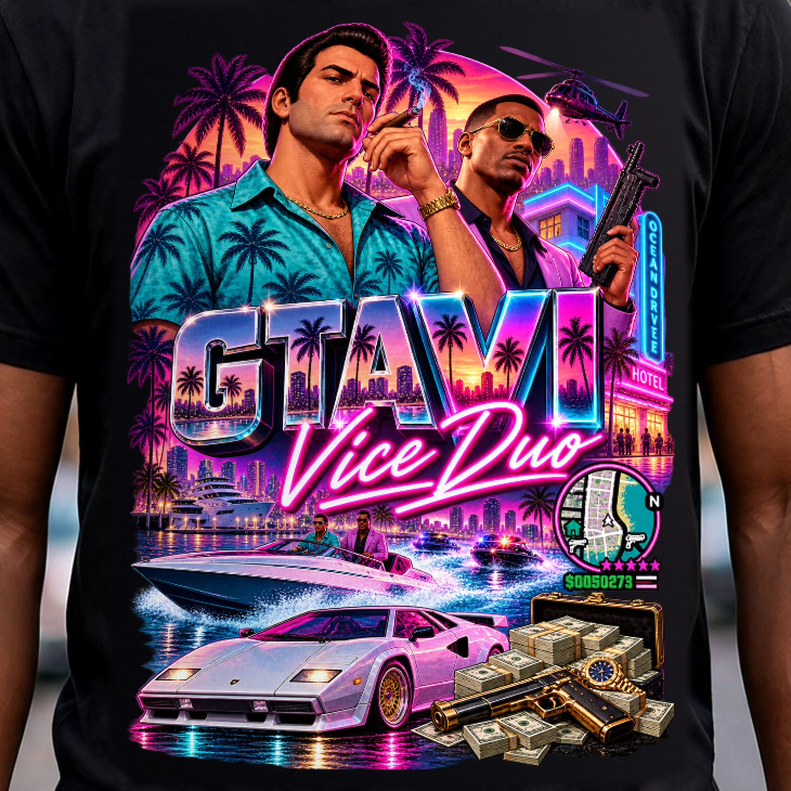 GTA VI Vice City Edition 29 Graphic T-Shirt – XGuidance – photo 3