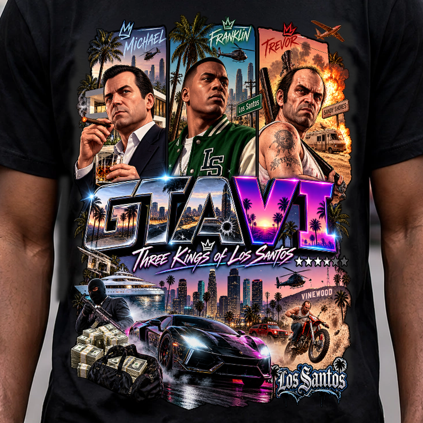 GTA VI Vice City Edition 15 Graphic T-Shirt – XGuidance – photo 3