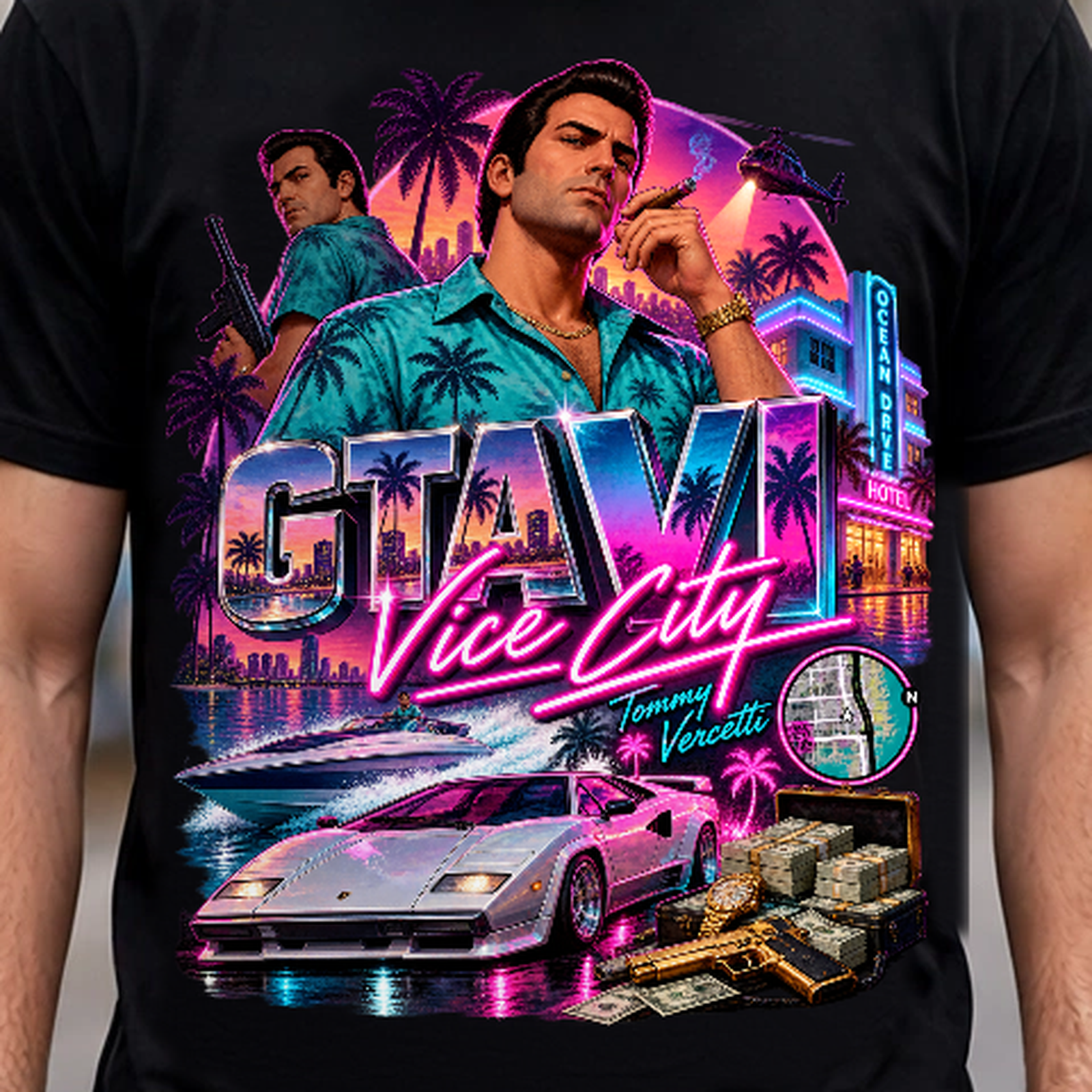 GTA VI Vice City Edition 11 Graphic T-Shirt – XGuidance – photo 3
