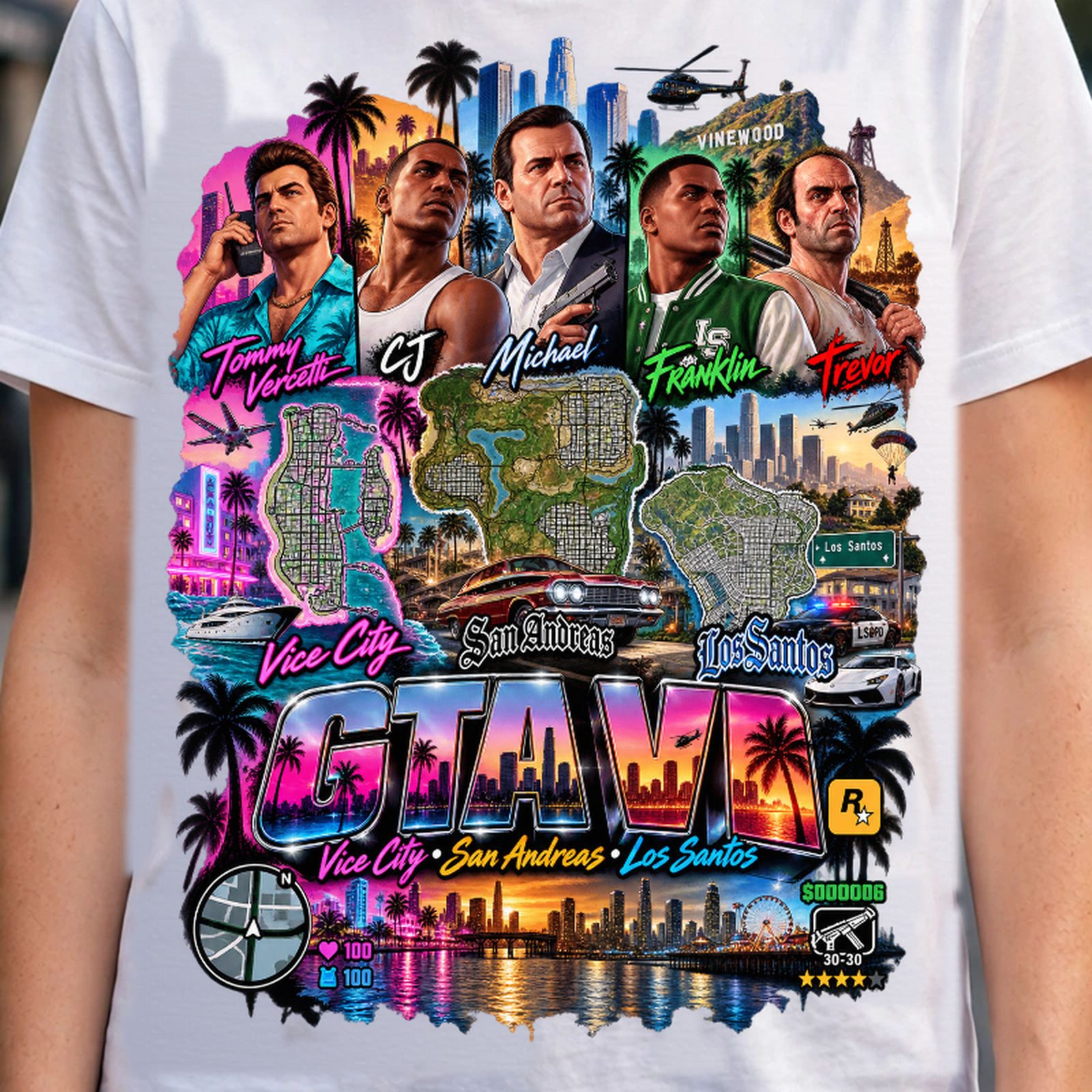 GTA VI Vice City Edition 20 Graphic T-Shirt – XGuidance – photo 3