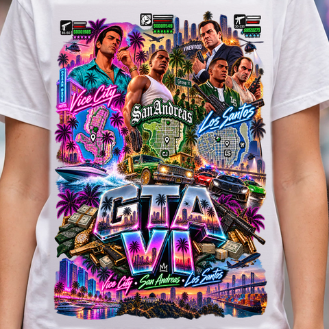 GTA VI Vice City Edition 30 Graphic T-Shirt – XGuidance – photo 3