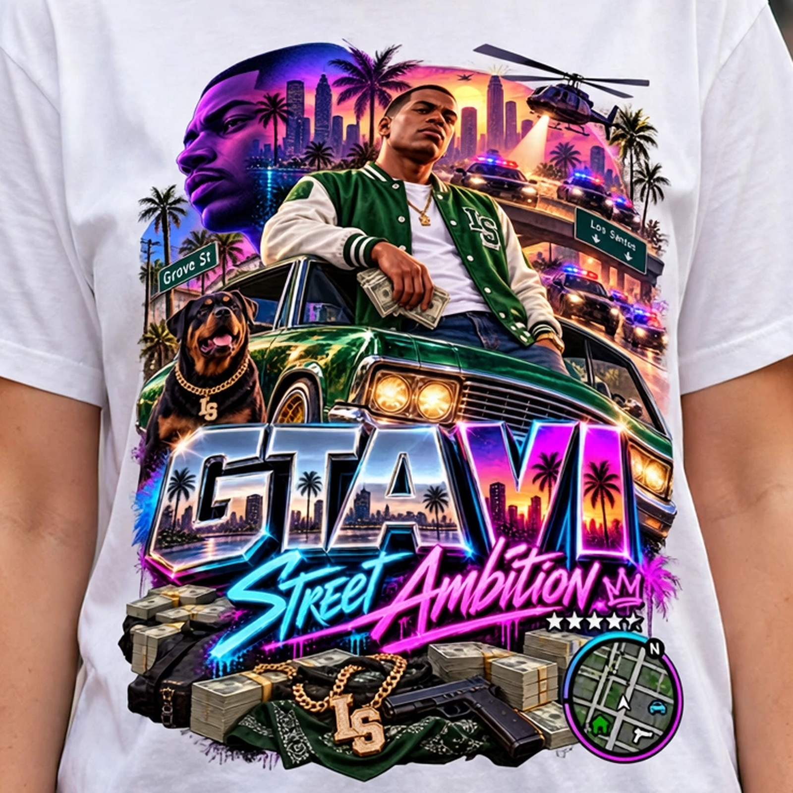 GTA VI Vice City Edition 26 Graphic T-Shirt – XGuidance – photo 3