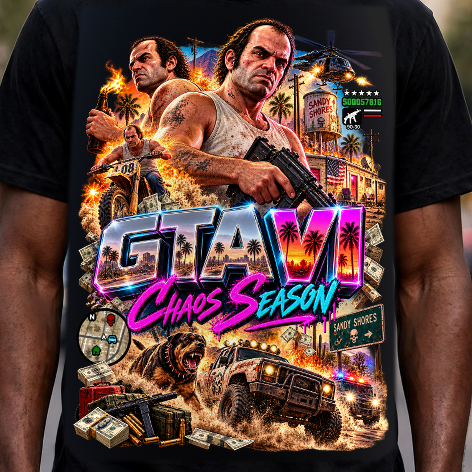 GTA VI Vice City Edition 27 Graphic T-Shirt – XGuidance – photo 3