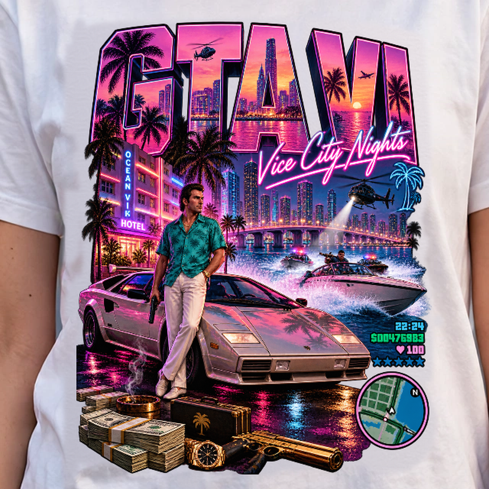 GTA VI Vice City Edition 16 Graphic T-Shirt – XGuidance – photo 3