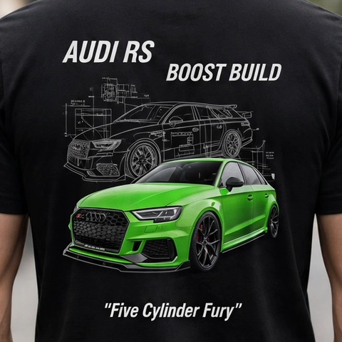 Audi RS Boost Build Car Enthusiast Graphic T-Shirt – XGuidance – photo 3