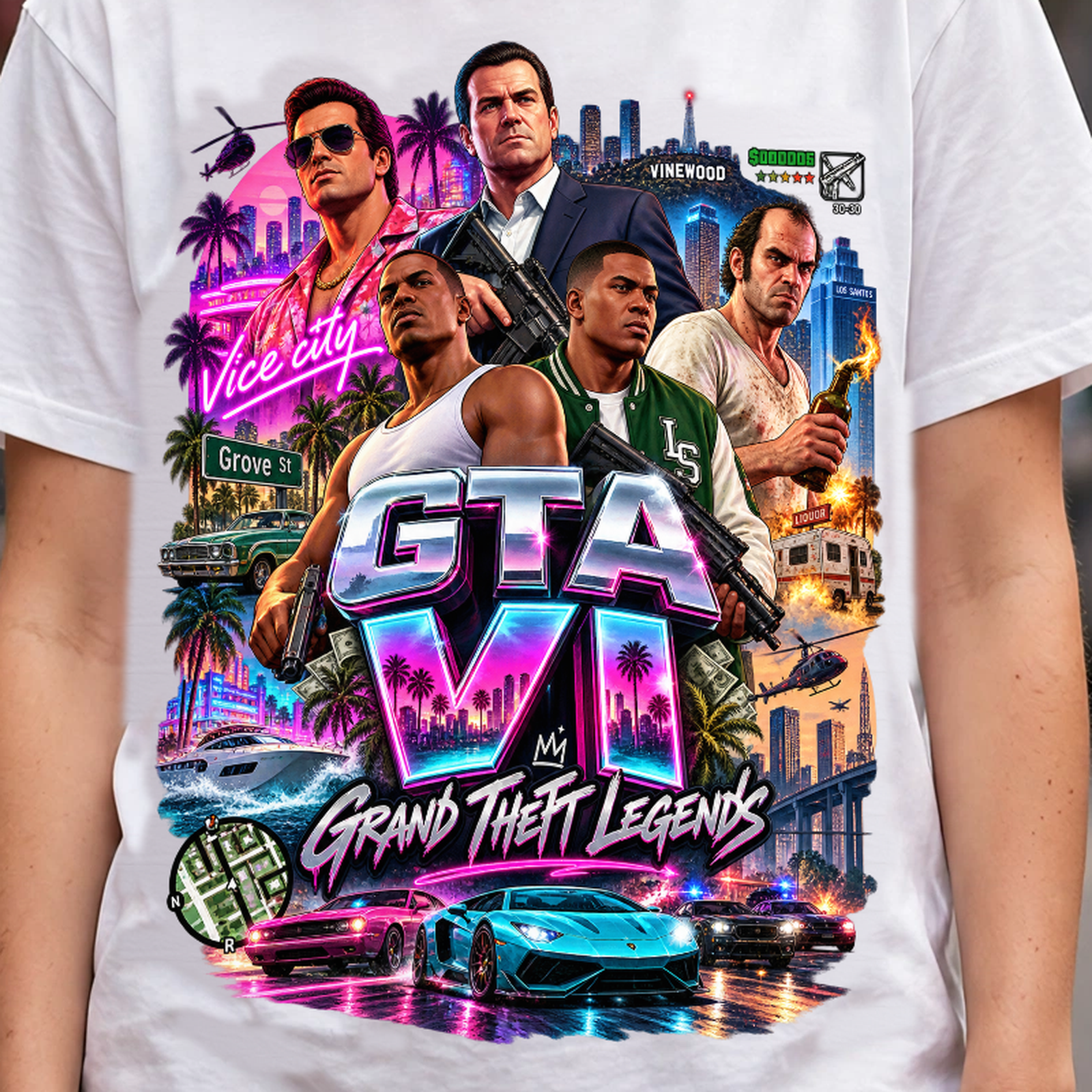 GTA VI Vice City Edition 18 Graphic T-Shirt – XGuidance – photo 3