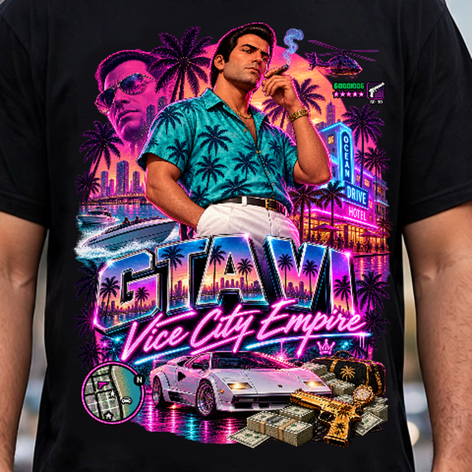 GTA VI Vice City Edition 21 Graphic T-Shirt – XGuidance – photo 3