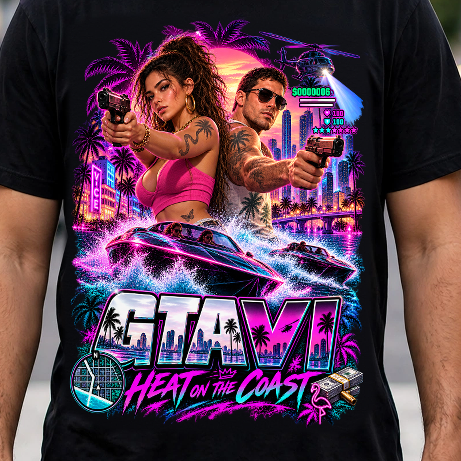 GTA VI Vice City Edition 05 Graphic T-Shirt – XGuidance – photo 3