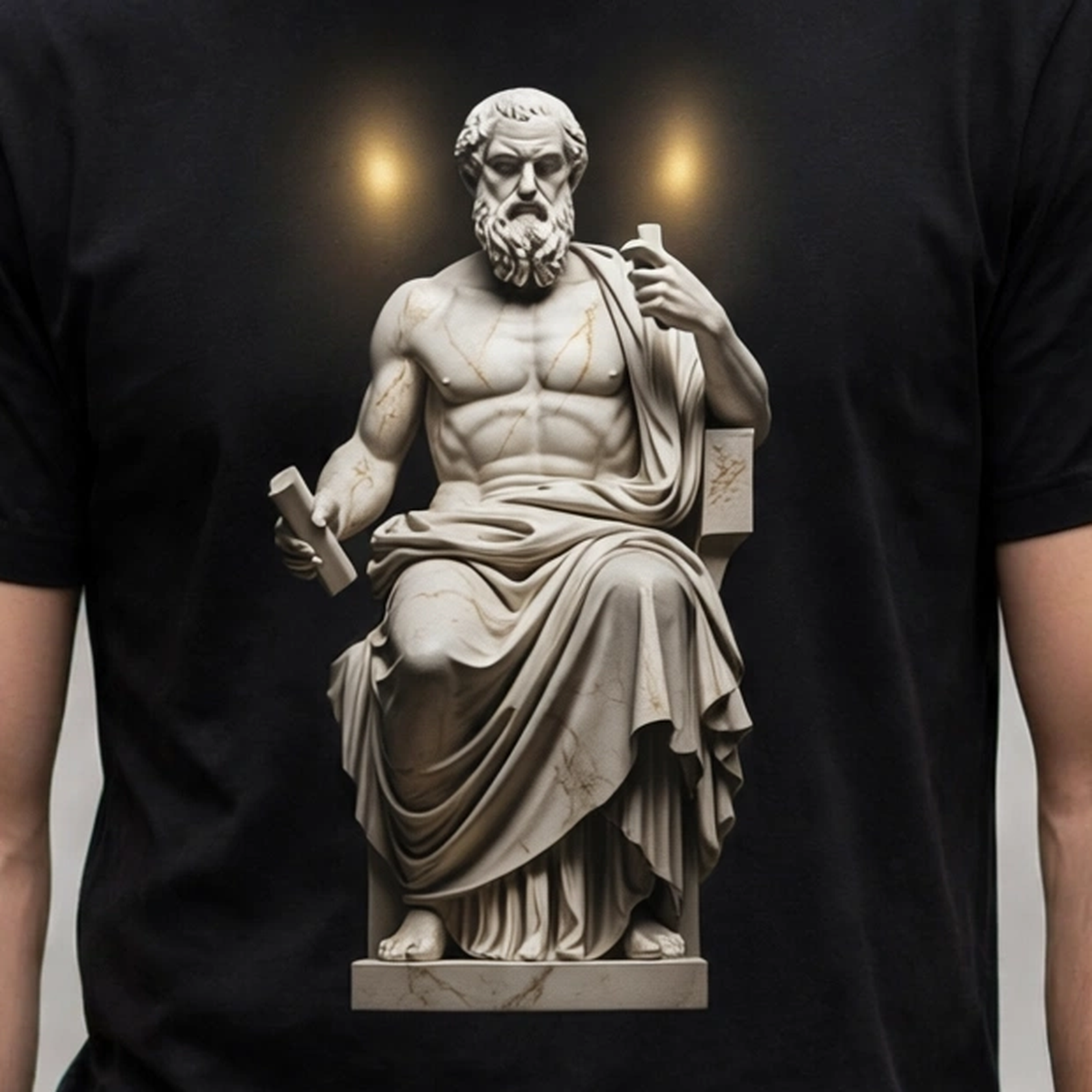 Seated Philosopher Statue Greek Mythology Graphic T-Shirt – XGuidance – photo 3
