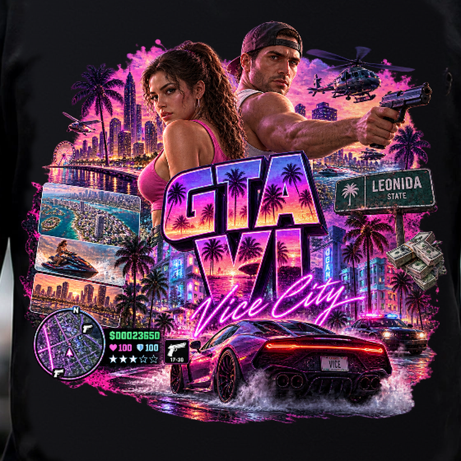 GTA VI Vice City Edition 31 Graphic T-Shirt – XGuidance – photo 3
