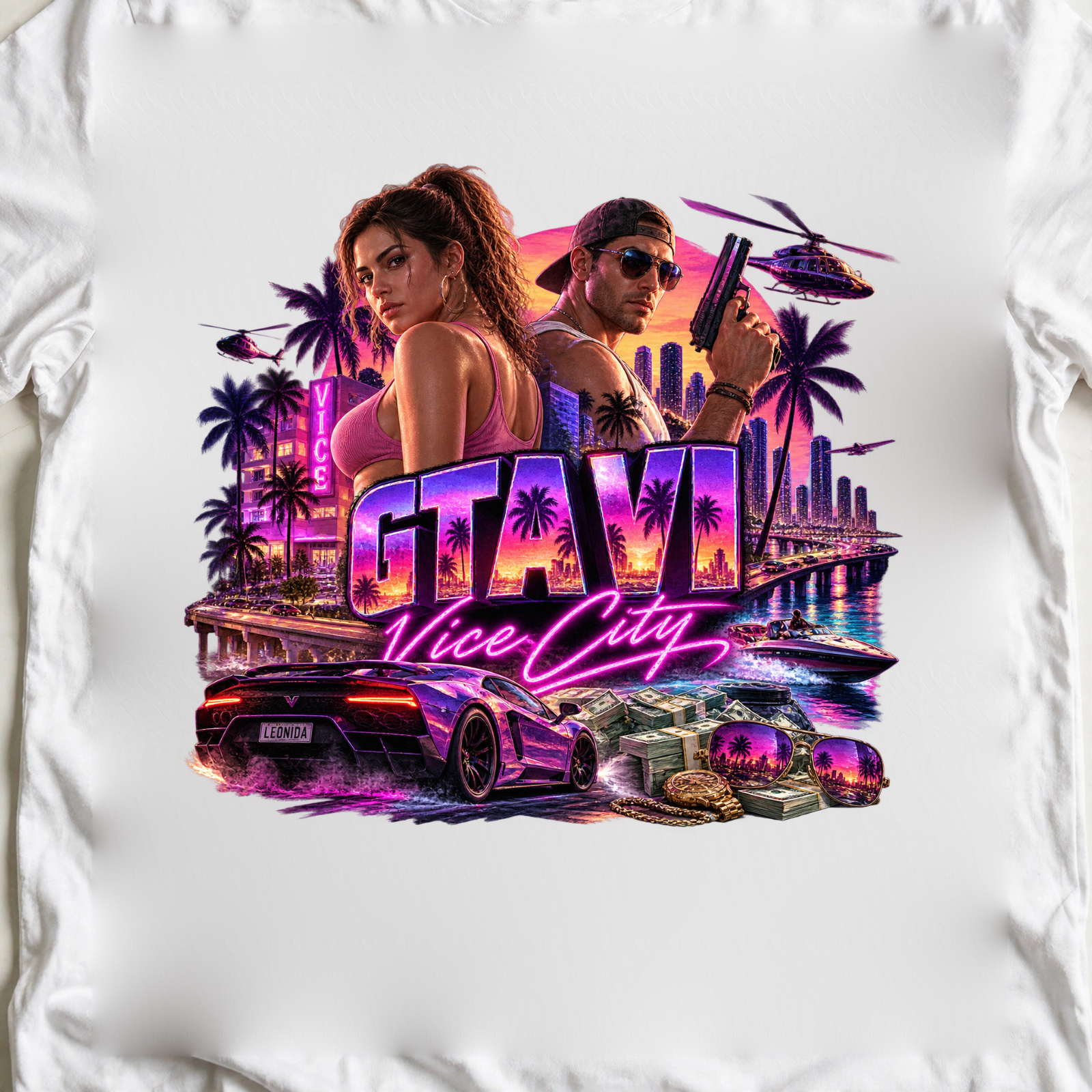 GTA VI Vice City Edition 34 Graphic T-Shirt – XGuidance – photo 3