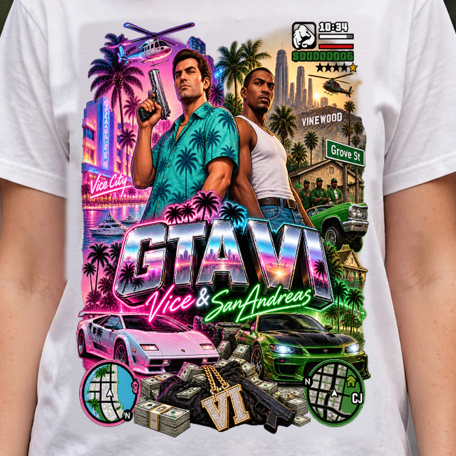 GTA VI Vice City Edition 14 Graphic T-Shirt – XGuidance – photo 3