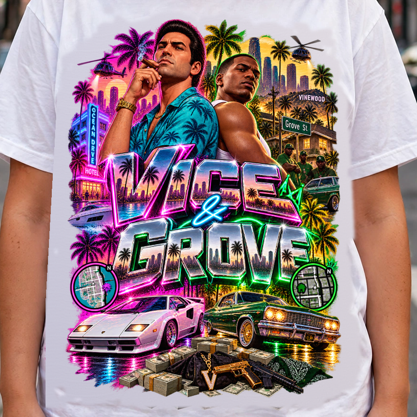 GTA VI Vice City Edition 24 Graphic T-Shirt – XGuidance – photo 3