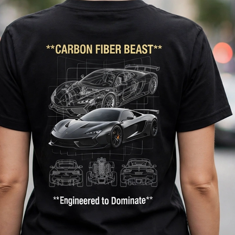 Carbon Fiber Beast Car Enthusiast Graphic T-Shirt – XGuidance – photo 3