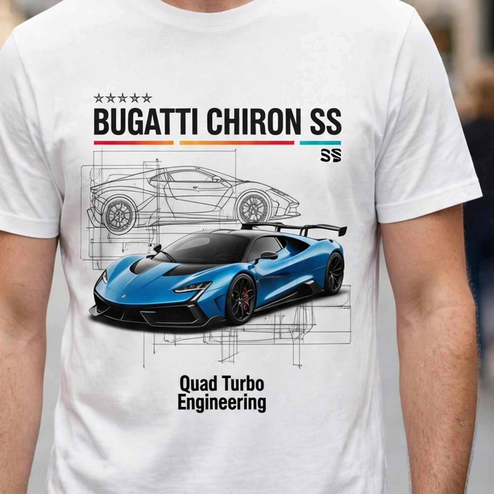 Bugatti Chiron SS Car Enthusiast Graphic T-Shirt – XGuidance – photo 3