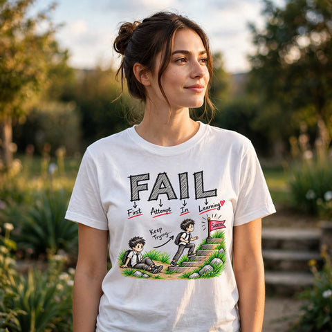 Fail First Attempt in Learning Motivational Quote T-Shirt – XGuidance