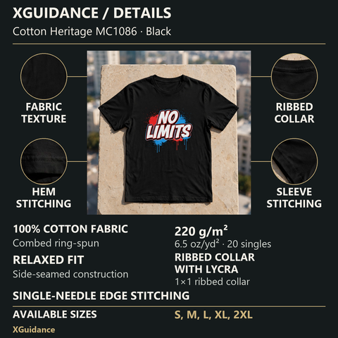 No Limits Hustle & Royalty Graphic T-Shirt – XGuidance – product details and sizing