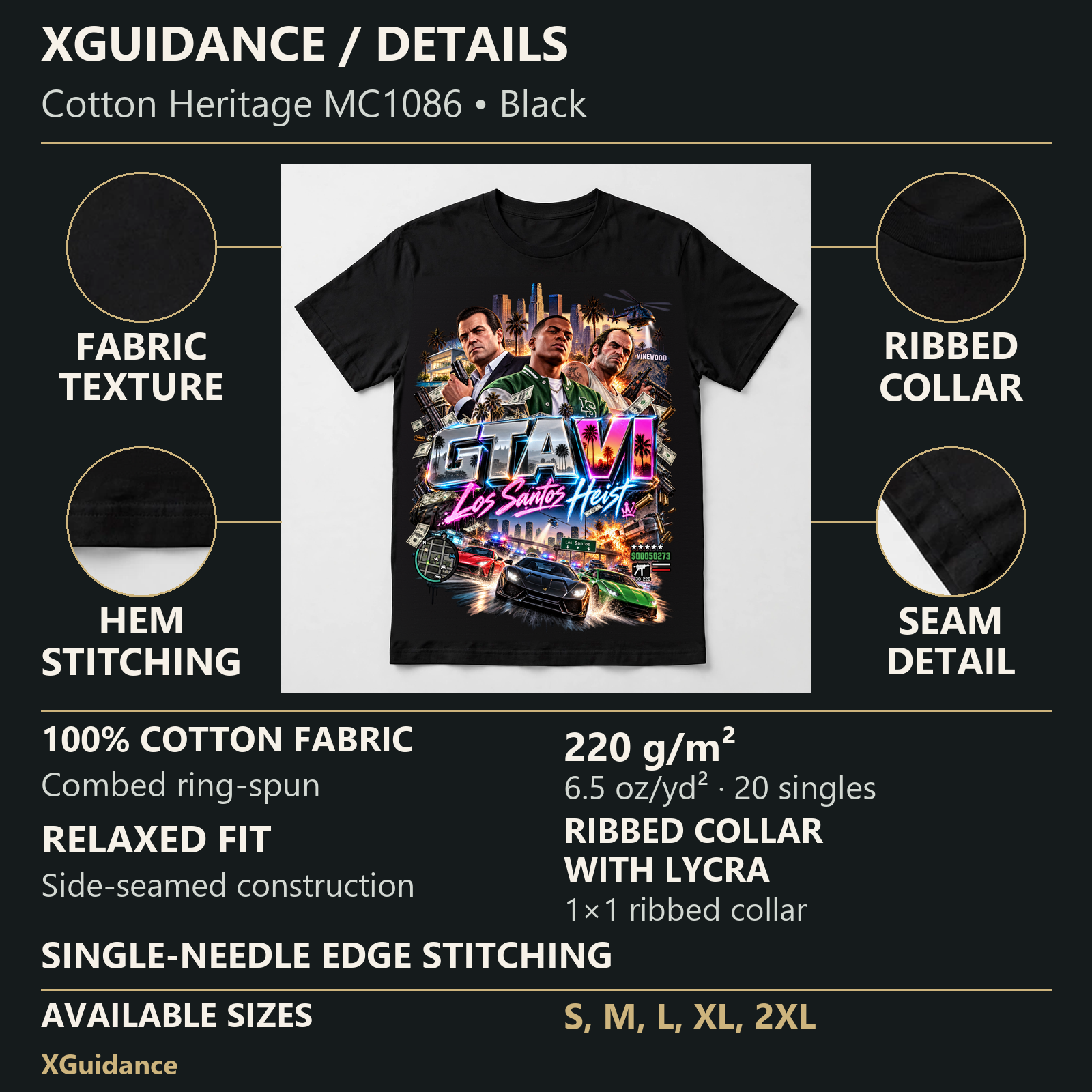 GTA VI Vice City Edition 13 Graphic T-Shirt – XGuidance – product details and sizing