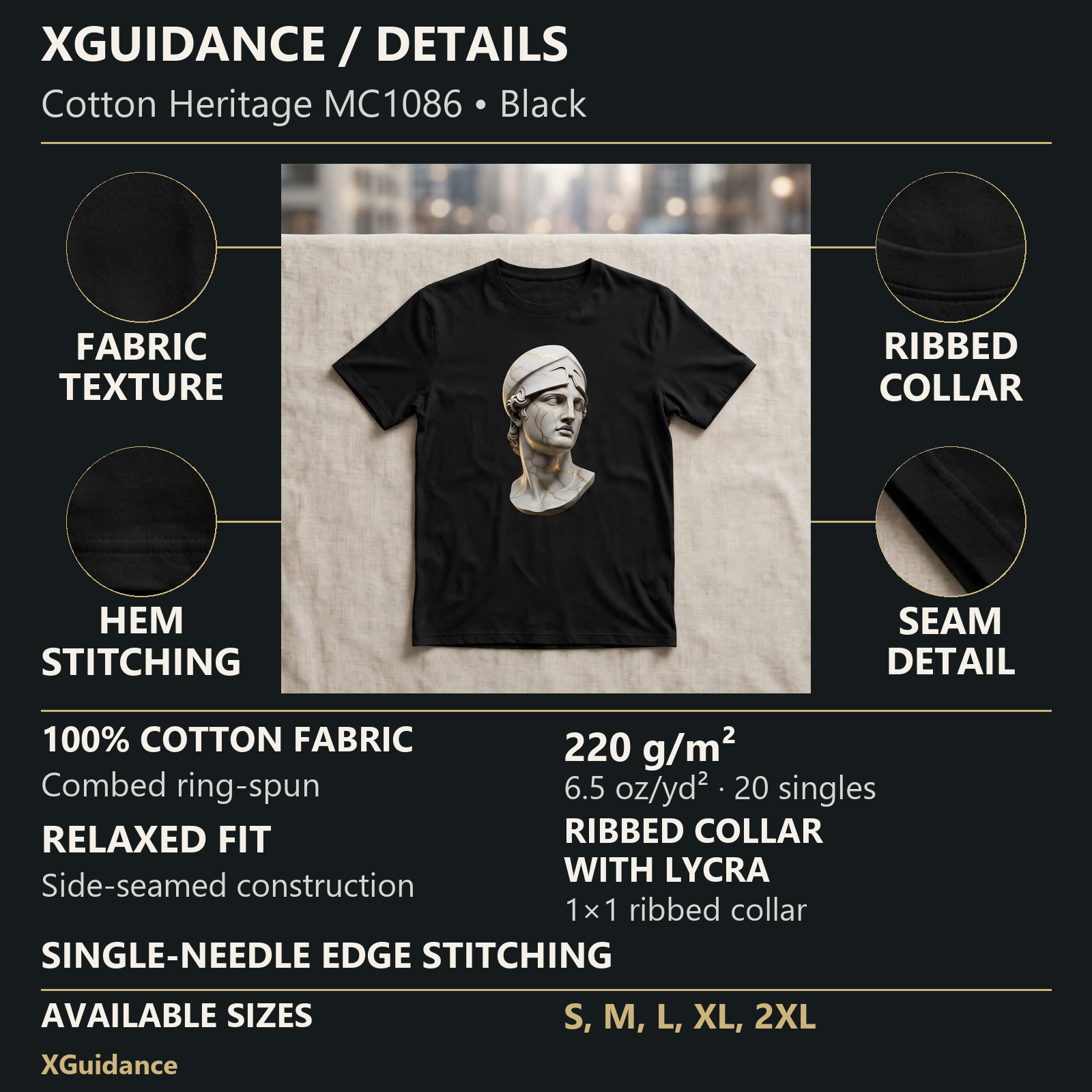 Helmeted Warrior Bust Gold Cracks Greek Mythology Graphic T-Shirt – XGuidance – product details and sizing