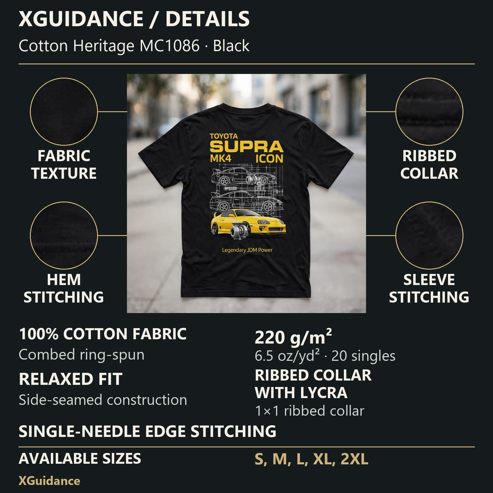 Toyota Supra Mk4 Icon Car Enthusiast Graphic T-Shirt – XGuidance – product details and sizing