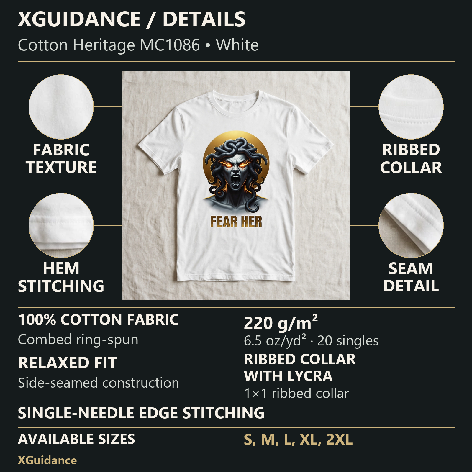 Fear Her Greek Mythology Graphic T-Shirt – XGuidance – product details and sizing