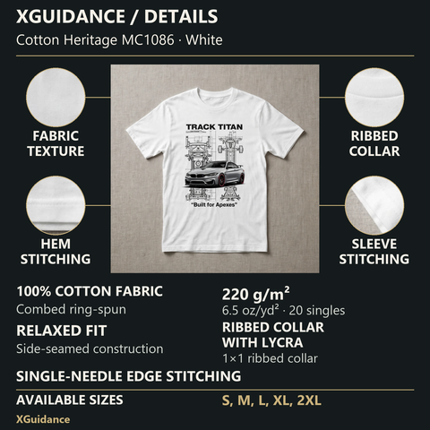 Track Titan Car Enthusiast Graphic T-Shirt – XGuidance – product details and sizing