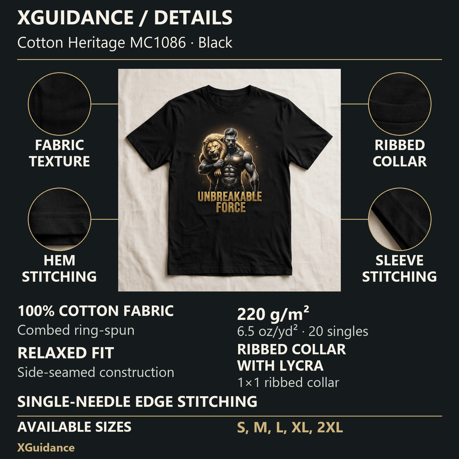 Unbreakable Force Greek Mythology Graphic T-Shirt – XGuidance – product details and sizing