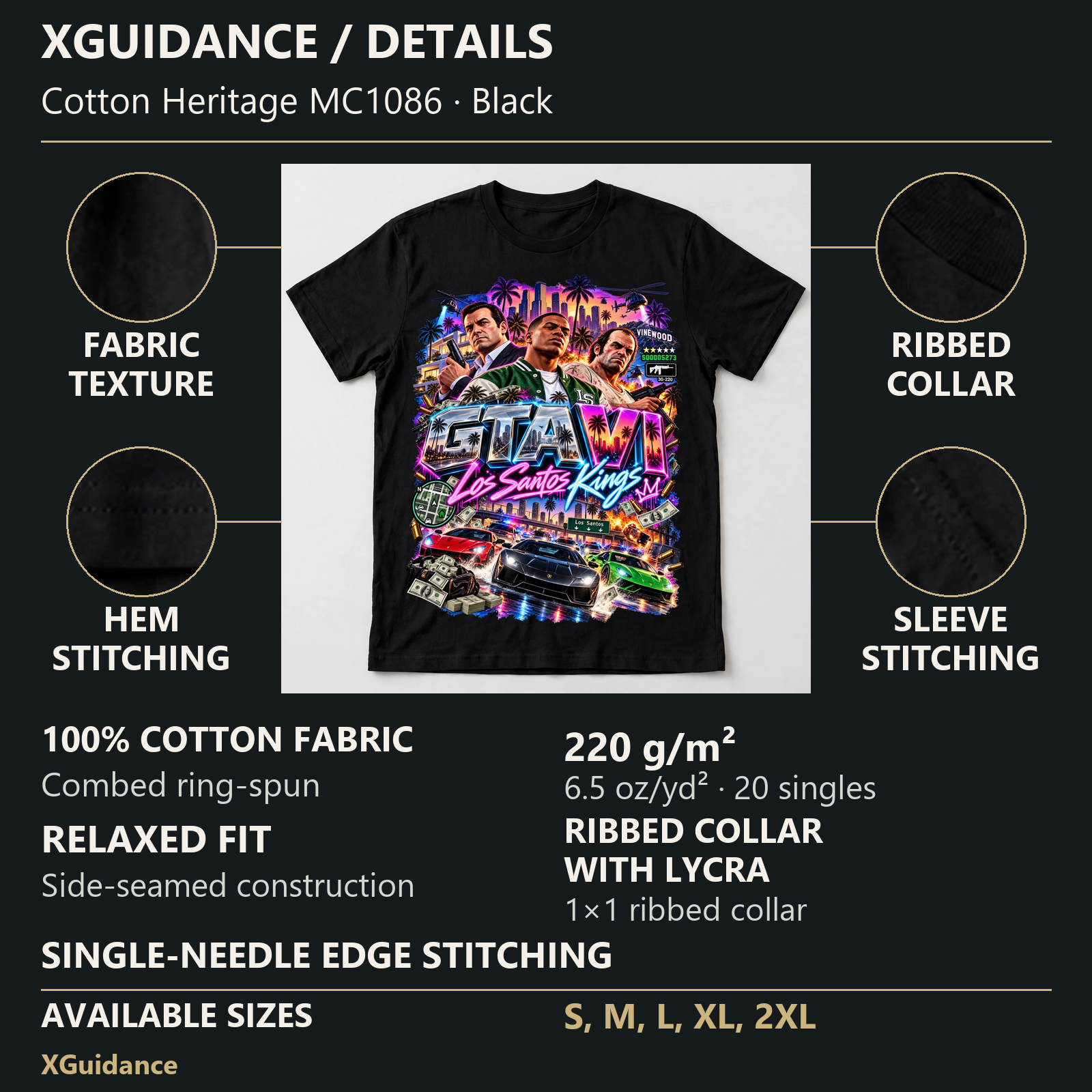 GTA VI Vice City Edition 23 Graphic T-Shirt – XGuidance – product details and sizing
