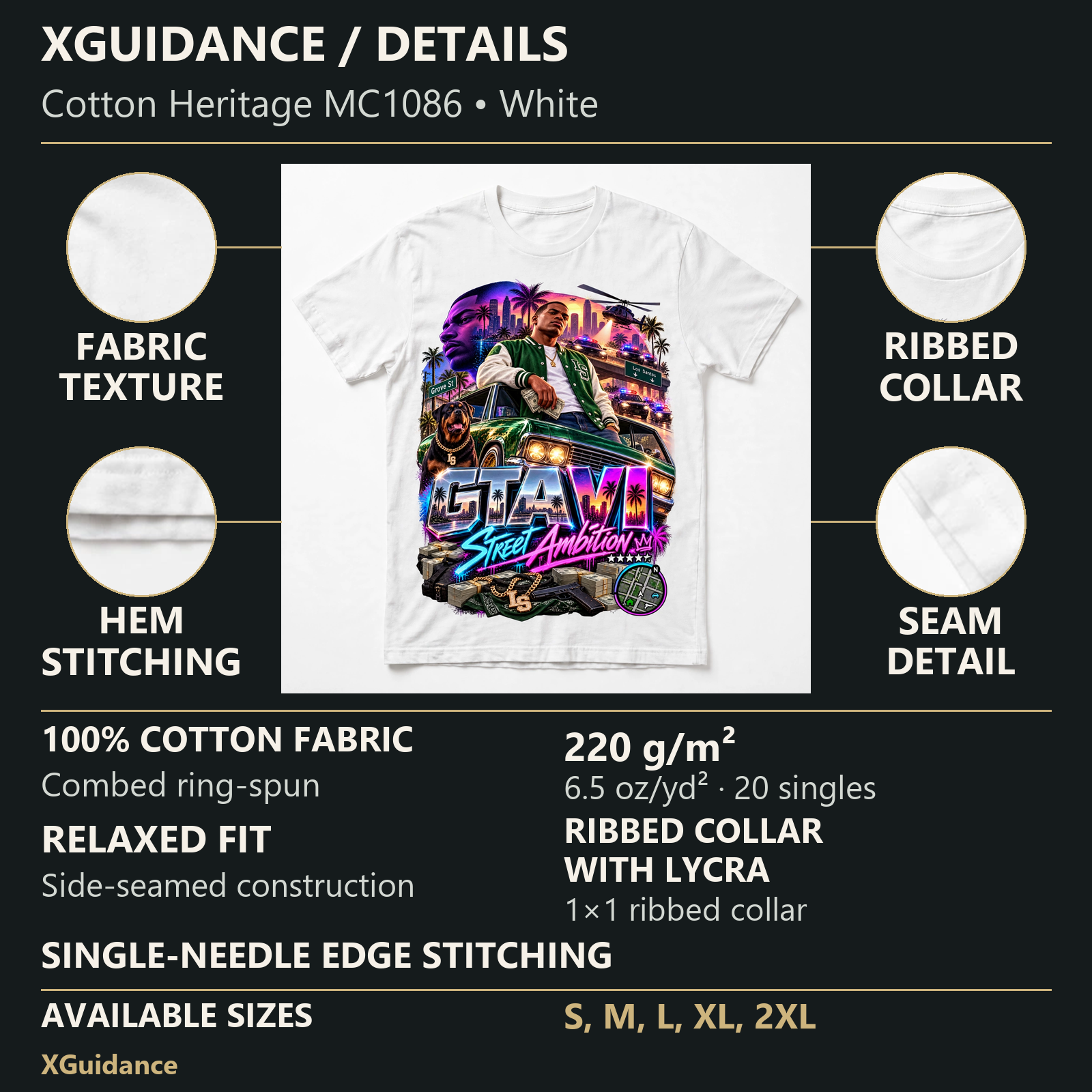 GTA VI Vice City Edition 26 Graphic T-Shirt – XGuidance – product details and sizing