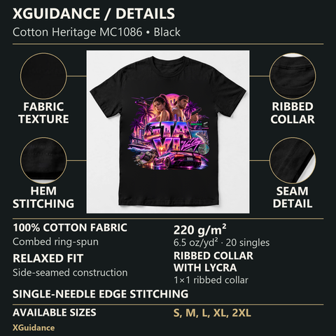 GTA VI Vice City Edition 39 Graphic T-Shirt – XGuidance – product details and sizing