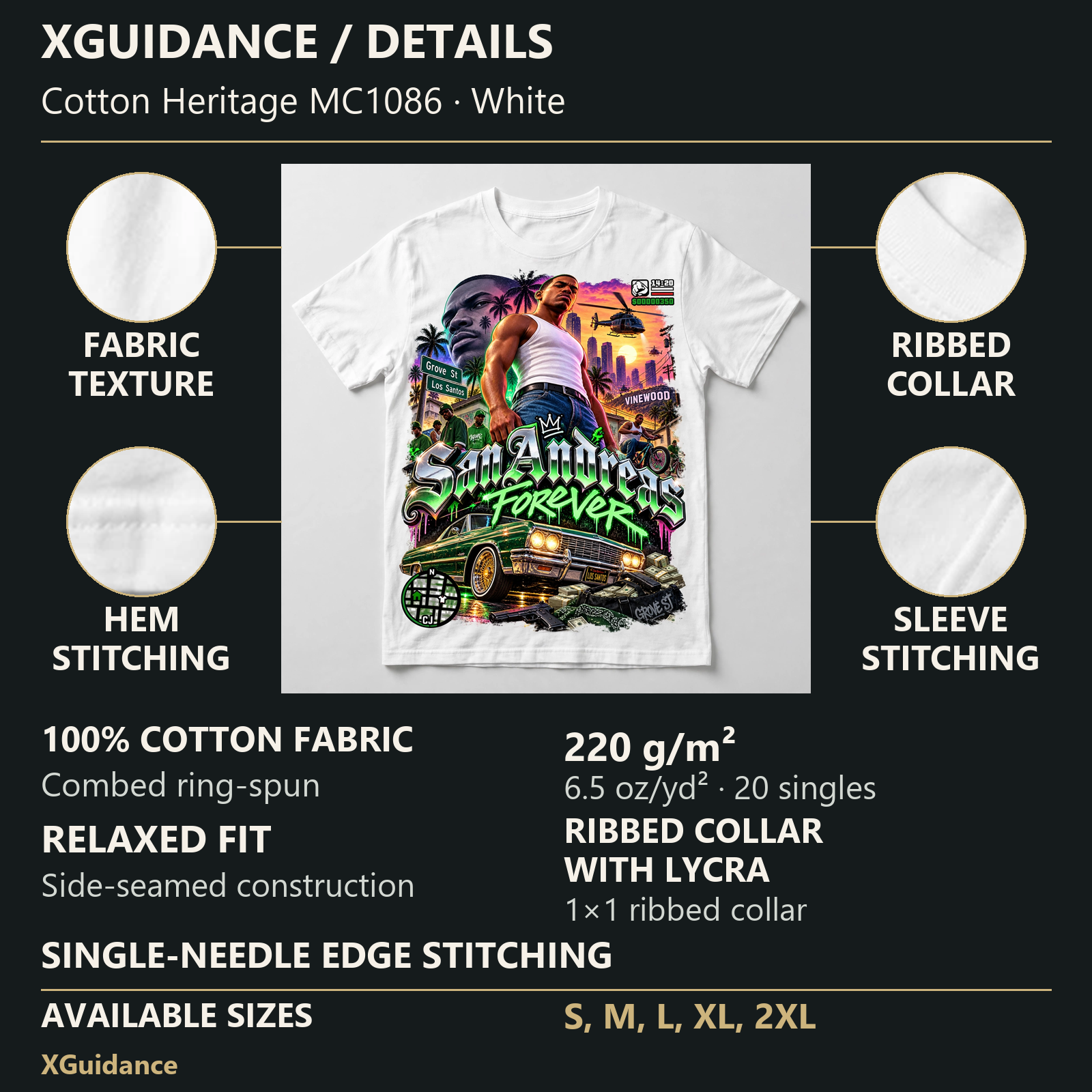 GTA VI San Andreas Forever Graphic T-Shirt – XGuidance – product details and sizing