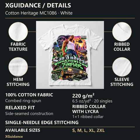 GTA VI San Andreas Forever Graphic T-Shirt – XGuidance – product details and sizing