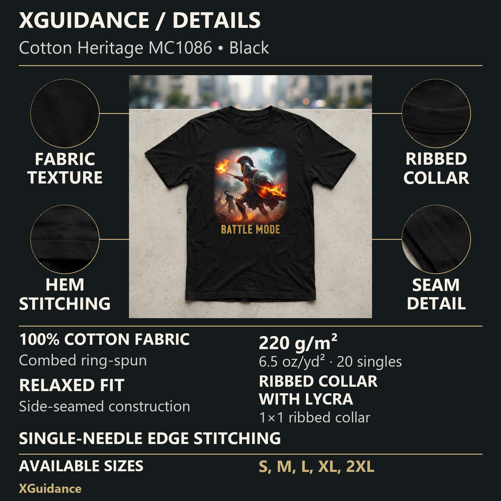 Battle Mode Greek Mythology Graphic T-Shirt – XGuidance – product details and sizing