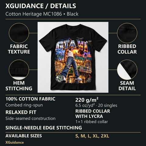 GTA VI Vice City Edition 17 Graphic T-Shirt – XGuidance – product details and sizing
